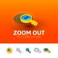 Zoom out icon in different style Royalty Free Stock Photo