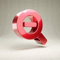 Zoom Out icon. Red glossy metallic Zoom Out symbol isolated on white concrete background Royalty Free Stock Photo