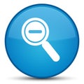 Zoom out icon special cyan blue round button Royalty Free Stock Photo