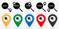 Zoom out icon in location set. Simple glyph, flat illustration element of web, minimalistic theme icons