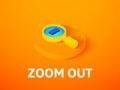 Zoom out isometric icon, isolated on color background Royalty Free Stock Photo