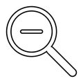 Zoom out outline icon. Magnifying glass vector illustration isolated on white Royalty Free Stock Photo