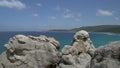 Zoom out from the sea to coast and blowholes in Albany, Western Australia