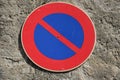 Restricted parking zone from france Royalty Free Stock Photo