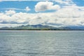 Zoom shot of the mountains and landscape of Ubay, Bohol. View from boat