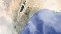 zoom in from space on Israel Tel Aviv Yafo