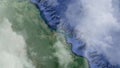 zoom in from space on Papua New Guinea Port Moresby