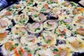 Zoom up Oyster omelette on stove. Royalty Free Stock Photo