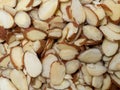 Zoom up of pile of sliced almonds