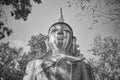 Zoom View Black and White Front Meditation Buddha Statue