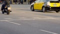 Zoom view of a rush hour in Barcelona street