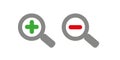 Zoom in zoom out Magnifying glasses icons vector. loupe zooming icons illustration.