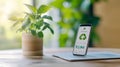 Zoomed-in image of a smartphone displaying an app for tracking personal carbon footprint