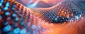 Zoomed-in photograph of a metamaterial design, focusing on its ability to bend light for advanced optical devices