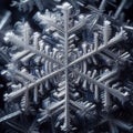 zoomed snowflake group in the winter