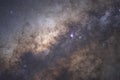 Zoomed in star tracked Milky way with Sagittarius and Lagoon Nebula