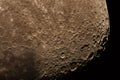 View of lunar terrain displaying countless impact craters Royalty Free Stock Photo