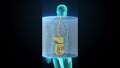 Zooming Human the internal organs, Digestion system.Blue X-ray light.