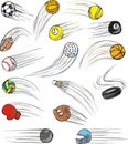 Zooming Sport Balls Royalty Free Stock Photo