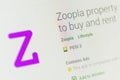 Zoopla App Icon. Selective focus.