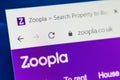 Zoopla.co.uk Web Site. Selective focus.