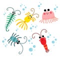 Zooplankton animal cartoon character vector illustration Royalty Free Stock Photo