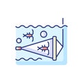 Zooplankton net RGB color icon