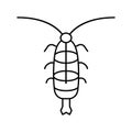 zooplankton ocean line icon vector illustration