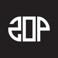 ZOP letter logo design. ZOP monogram initials letter logo concept. ZOP letter design in black background Royalty Free Stock Photo