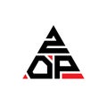 ZOP triangle letter logo design with triangle shape. ZOP triangle logo design monogram. ZOP triangle vector logo template with red Royalty Free Stock Photo