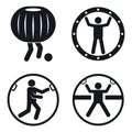 Zorb ball icons set, simple style Royalty Free Stock Photo