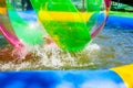 Zorbing in a small pool