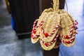 Zori - Traditional Japanese sandals made of rice straw. Royalty Free Stock Photo