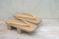 Zori wooden Japanese sandal Japanese footwear traditional Royalty Free Stock Photo