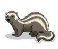 Zorilla Cartoon Isolated Striped Polecat Illustration