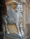 Zoroastrian Lamassu sculpture human headed winged bull