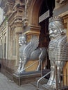 Zoroastrian Lamassu sculpture human headed winged bull