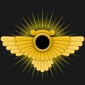 Zoroastrian winged disc vector design