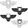 Zoroastrian winged disc vector design