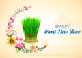 Zoroastrianism holiday Happy Jamshedi Navroz traditional festival background of Parsi