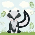 Zorrillo cute woodland icon Royalty Free Stock Photo