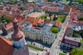ZORY, POLAND - JUNE 04, 2020: Aerial view of central square in Zory. Upper Silesia. Poland