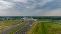 Aerial view on highway A1 officially named Amber Highway pol. Autostrada Bursztynowa.