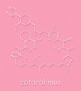 Zotarolimus immunosuppressant molecule. Used in drug-eluting coronary stents. Skeletal formula. Royalty Free Stock Photo