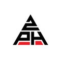 ZPH triangle letter logo design with triangle shape. ZPH triangle logo design monogram. ZPH triangle vector logo template with red Royalty Free Stock Photo