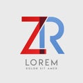 ZR logo letters with blue and red gradation