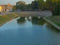 ZRENJANIN, SERBIA, OCTOBER 14th 2018 - River bank with a concrete dock