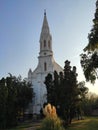 Zrenjanin Serbia white protestant church Royalty Free Stock Photo