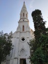 Zrenjanin Serbia white protestant church Royalty Free Stock Photo