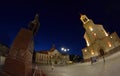 Zrenjanin town square at night Serbia